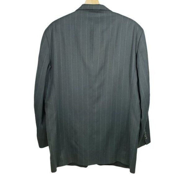 Oscar de‎ la Renta Pinstripe Blazer Jacket Men's Size 43L Dark Gray - Picture 2 of 8